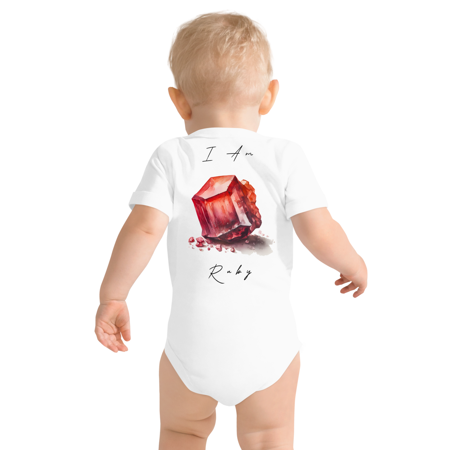 Ruby Baby Healing Crystal-Infused Graphic Onesie