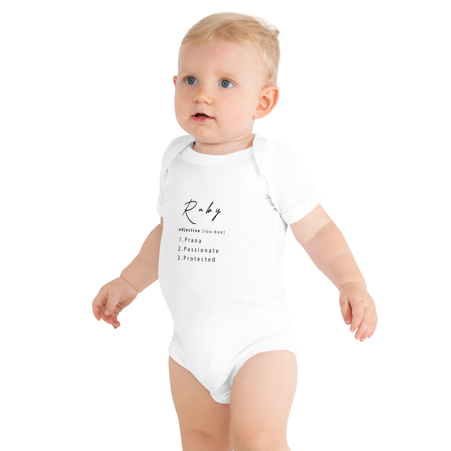 Ruby Baby Healing Crystal-Infused Graphic Onesie