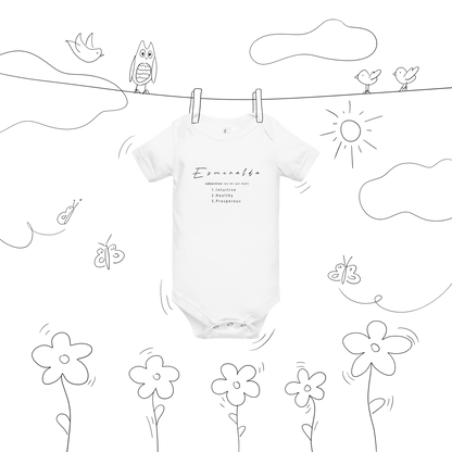 Esmeralda Baby Healing Crystal-Infused Graphic Onesie