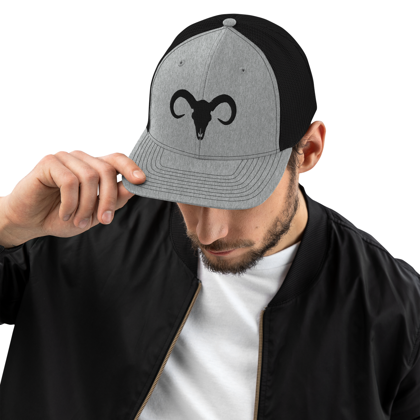 Bull Skull Authentic Mexican-Inspired Embroidered Mesh Trucker Baseball Hat