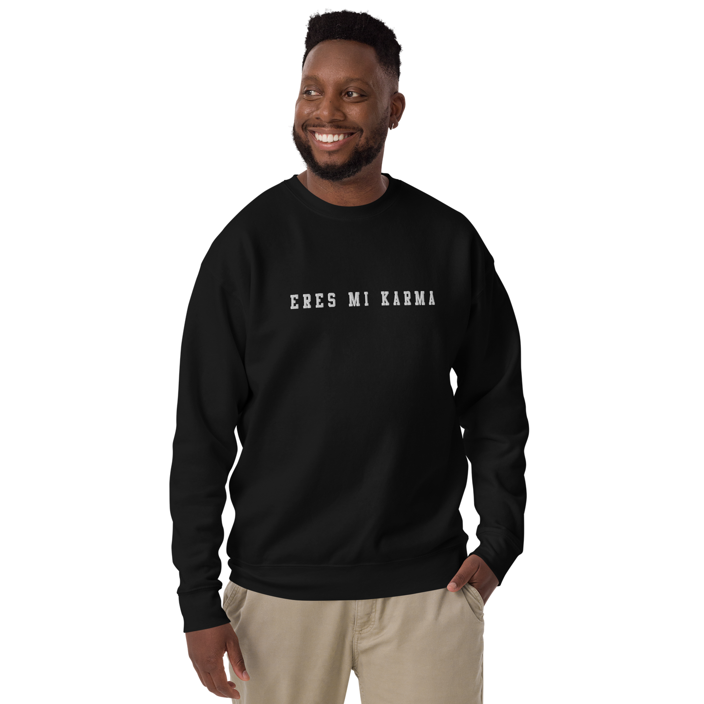 Eres Mi Karma Embroidered Authentic Mexican Graphic Quote Sweatshirt