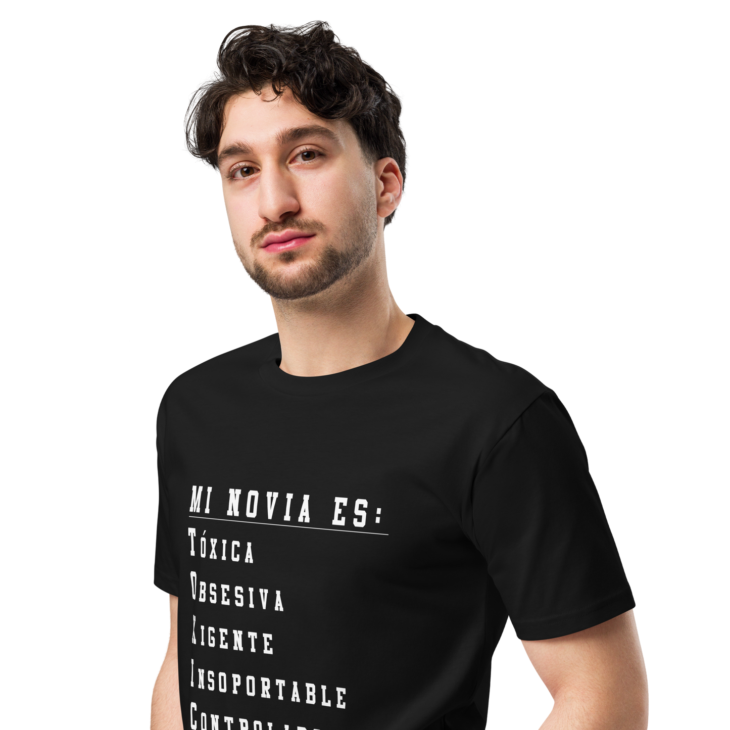 Mi Novia Es Tóxica Mens Authentic Mexican Graphic Quote Tee