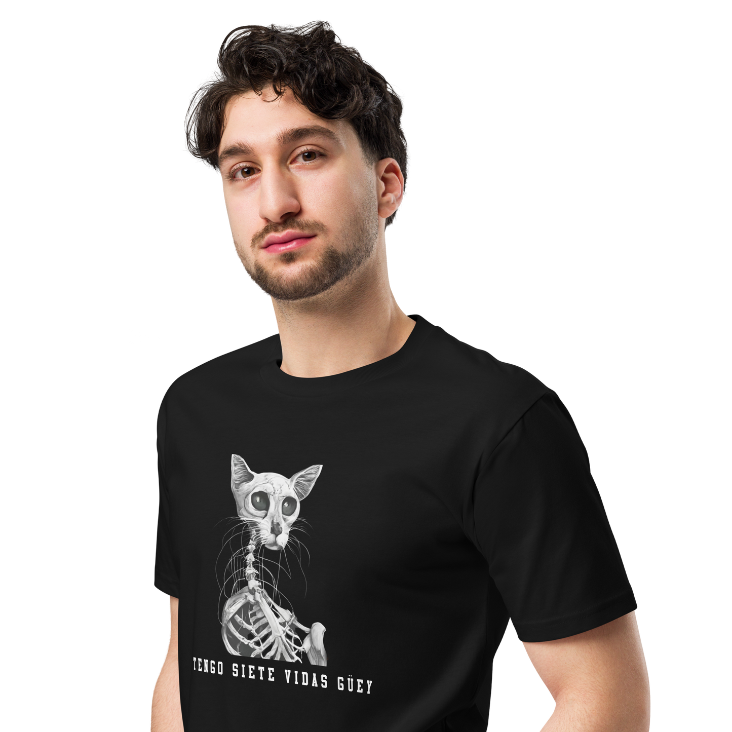 7 Vidas Gato Men's Authentic Mexican Graphic Quote Tee