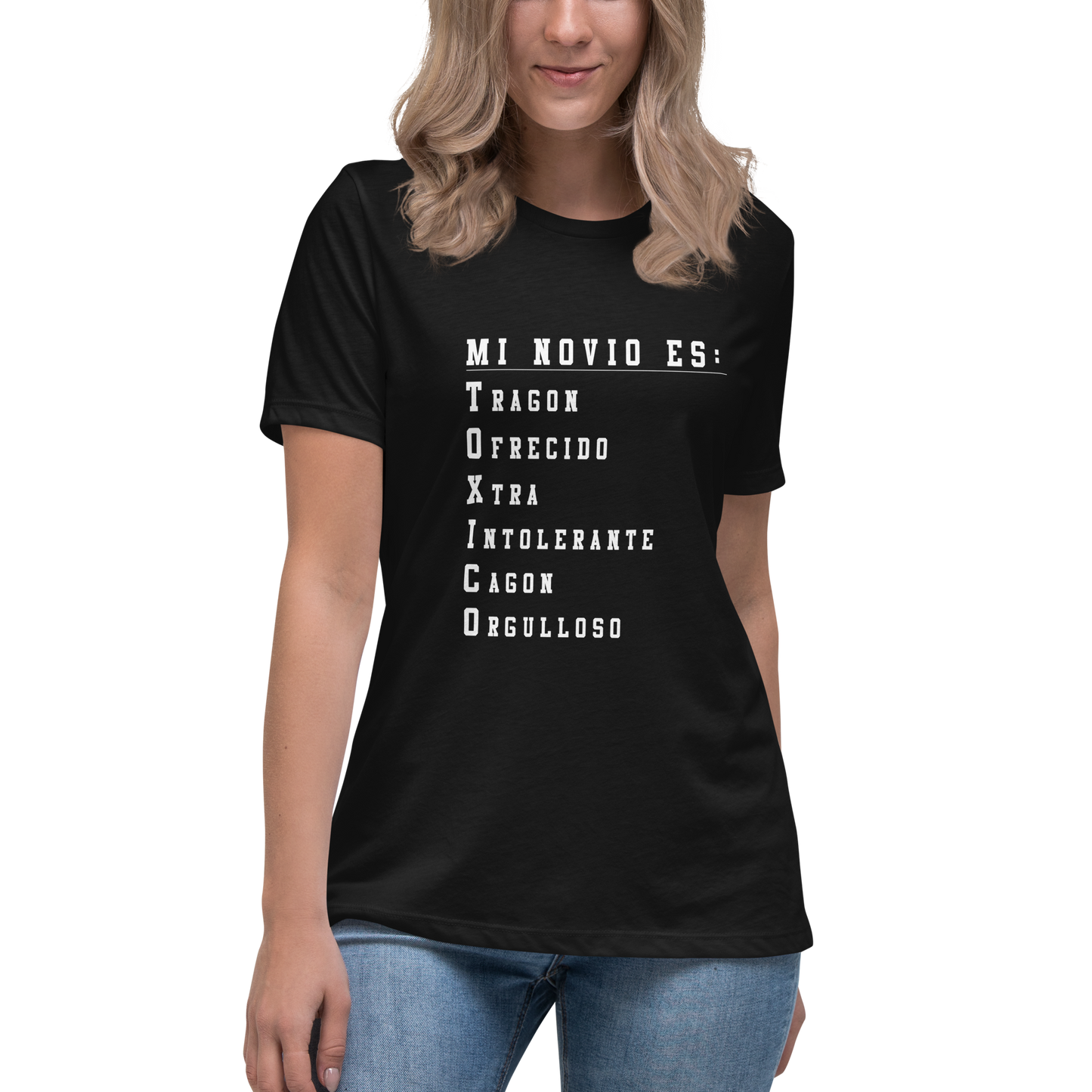 Mi Novio Es Tóxico Women's Authentic Mexican Graphic Quote Tee