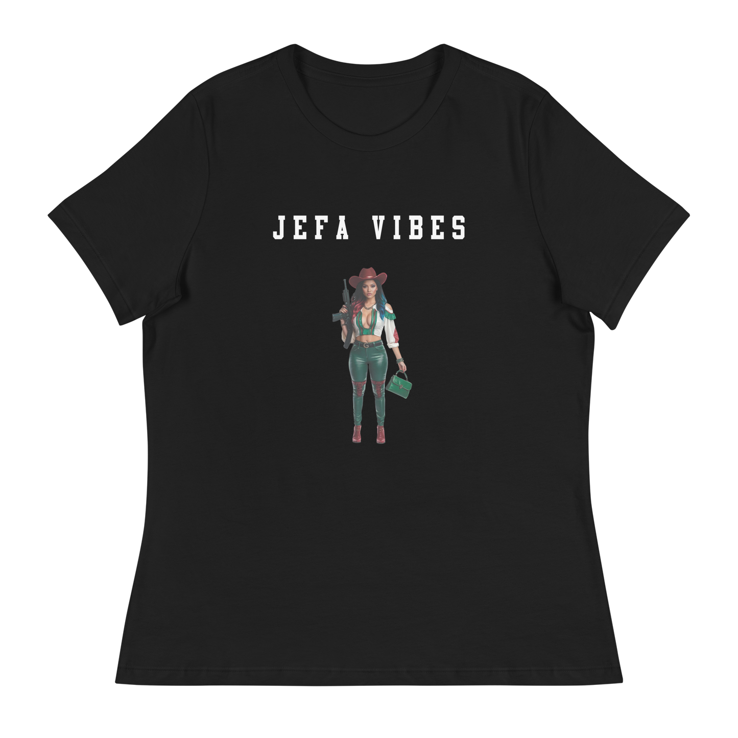 Jefa Vibes Women's Authentic Mexican Graphic Quote Tee