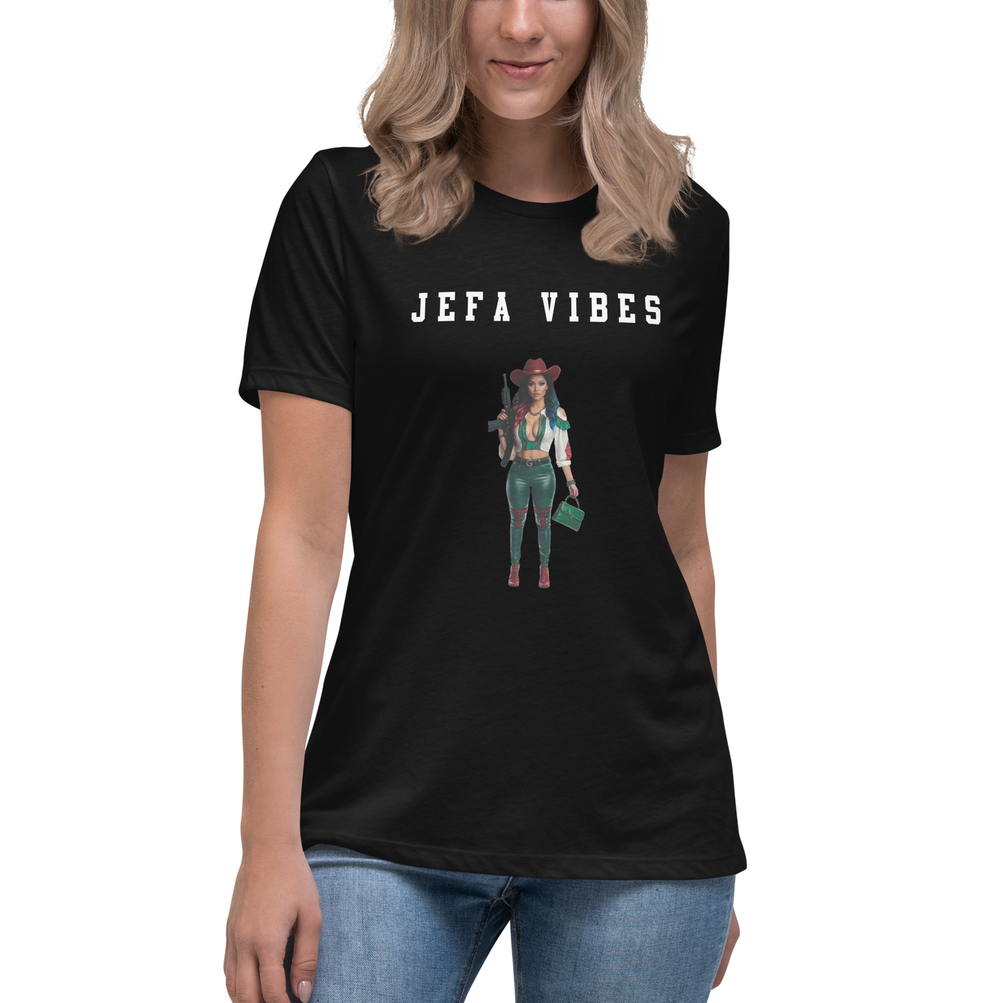 Jefa Vibes Women's Authentic Mexican Graphic Quote Tee